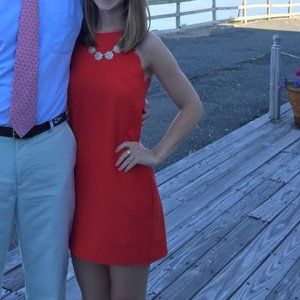 Burnt orange mini dress